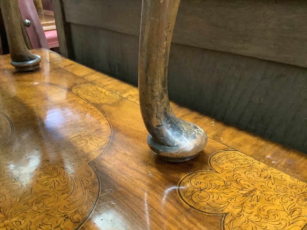 A Queen Anne style carved walnut stool